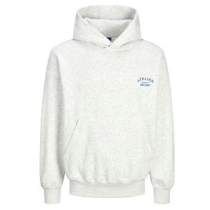 Jack & Jones Men’s Brooklyn Hooded Fleece Sweatshirt, Light Gray, Size: XL